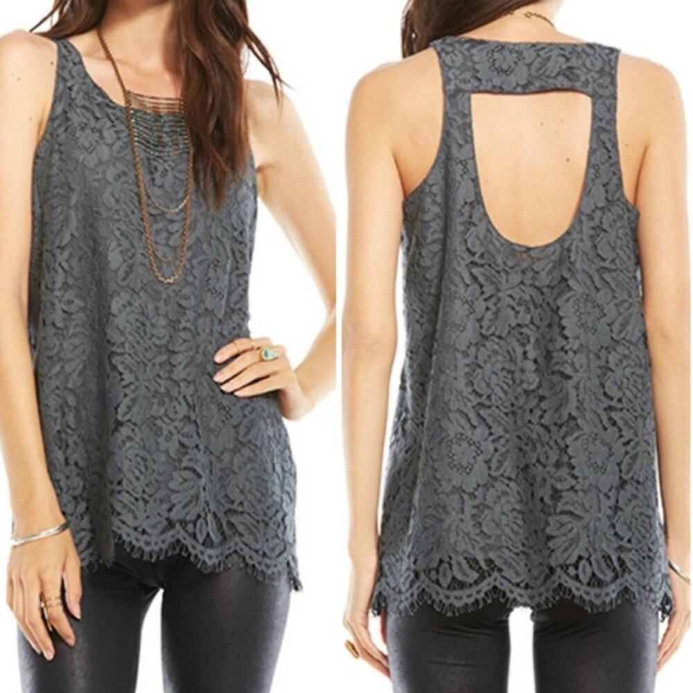 Chaser Gray Lace Tank Top